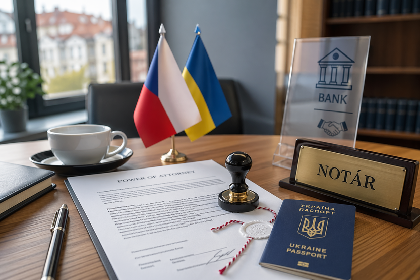 Нотаріальні послуги у Чехії для українців — довіреність на банківські операції та відкриття рахунку